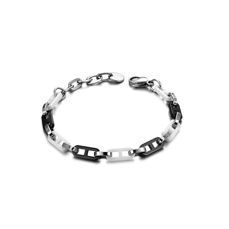 Pulseira Feminina De Cerâmica De Tungstênio Preta E Branca De Alta Qualidade