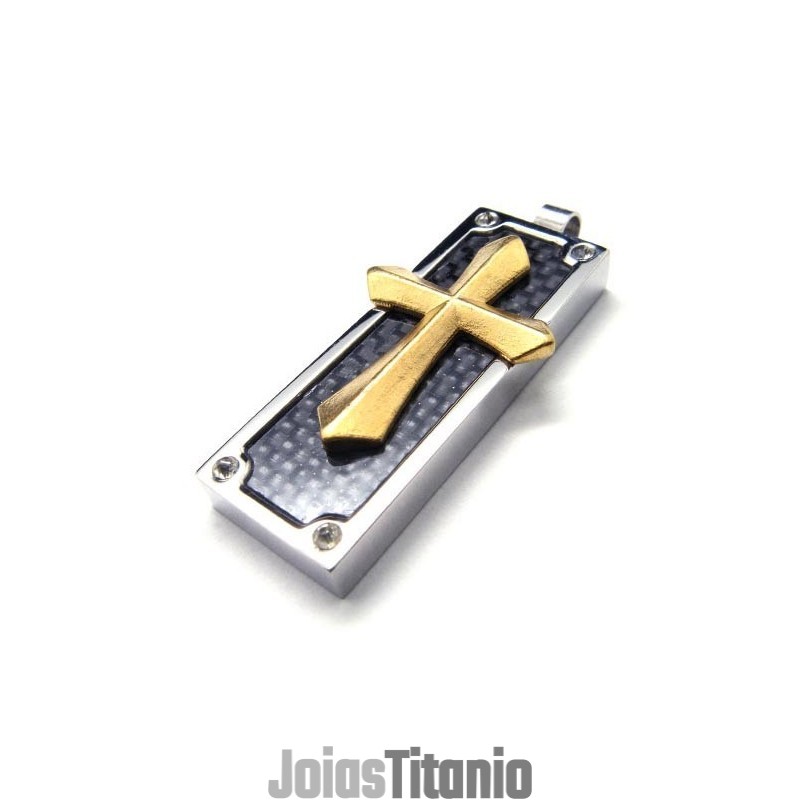 Pingente De Cruz De Titânio Masculino Da Moda - Free Chian