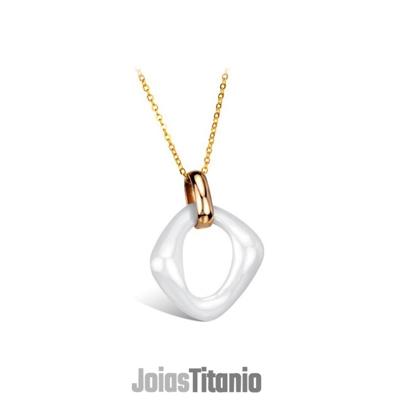 Colar De Cerâmica De Tungstênio Feminino Durável Em Uso