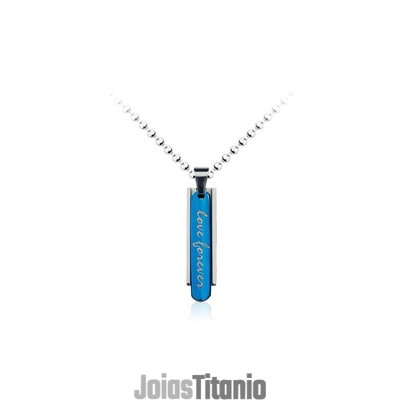 Pingente De Titânio Azul Masculino Da Moda - Corrente Grátis - Corrente Grátis Pingente De Titânio Azul Masculino Da Moda - Corrente Grátis - Corrente Grátis