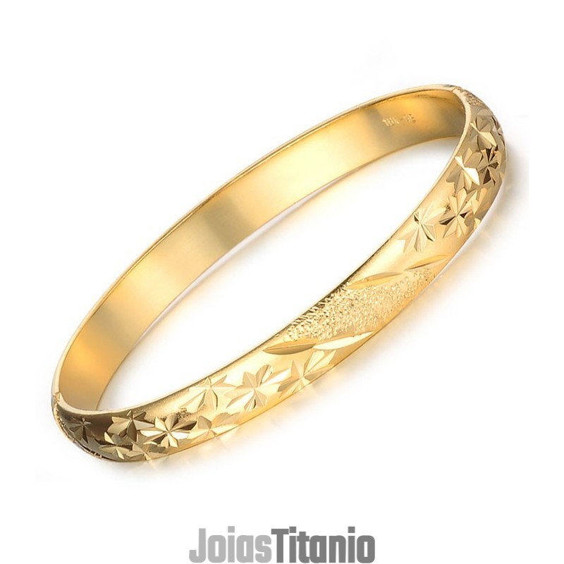 Pulseira Feminina Banhada A Ouro 18K Com Padrão De Estrela Fácil De Usar Pulseira Feminina Banhada A Ouro 18K Com Padrão De Estrela Fácil De Usar