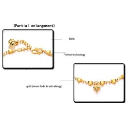 Pulseira Feminina Folheada A Ouro 18K De Qualidade Estável E Com Formato De Coração