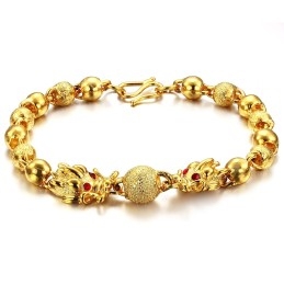 Pulseira Banhada A Ouro 18K Com Formato De Dragão E Qualidade E Quantidade Garantidas