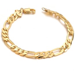 Pulseira Masculina Banhada A Ouro 18K Fácil De Usar