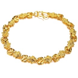 Pulseira Feminina Banhada A Ouro 18K Em Formato De Peixe