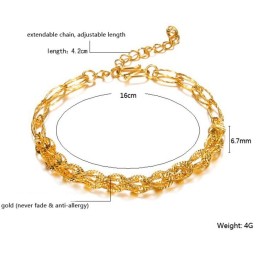 Pulseira Feminina Banhada A Ouro 18K Com Qualidade E Quantidade Garantidas