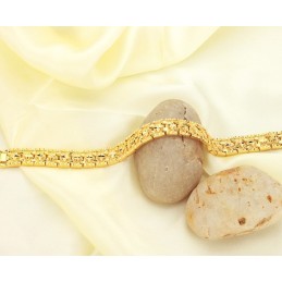 Pulseira Masculina Banhada A Ouro 18K Com Padrão De Estrela, De Renome Mundial