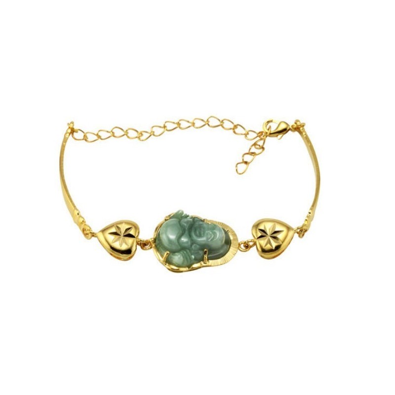 Pulseira Feminina Banhada A Ouro 18K Com Detalhes Em Formato Coração