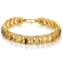 Pulseira Feminina Folheada A Ouro 18K Com Formato De Coração, Fácil De Usar