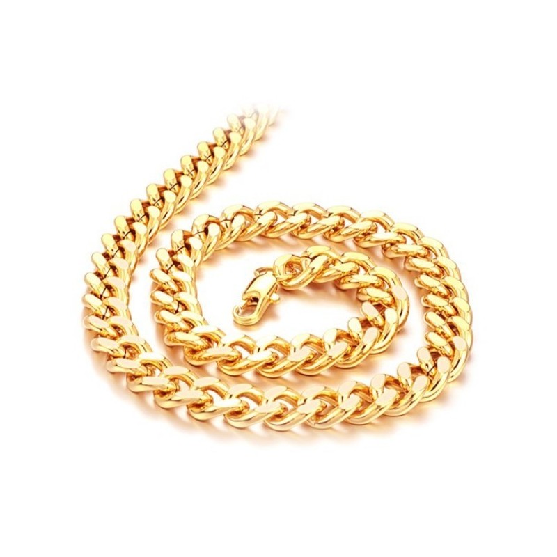 Colar Masculino De Alta Qualidade Com Formato Torcido Banhado A Ouro 18K