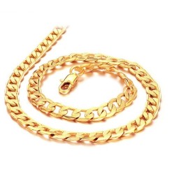 Colar Banhado A Ouro 18K Com Fatias Torcidas Masculinas, Durável Em Uso