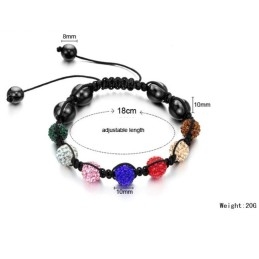 Pulseira De Cristal Em Formato De Bola Feminina Completa Em Especificações