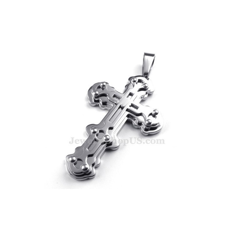 Colar Masculino Com Pingente De Cruz Em Titânio Prateado Requintado (Corrente Grátis) Colar Masculino Com Pingente De Cruz Em Titânio Prateado Requintado (Corrente Grátis)