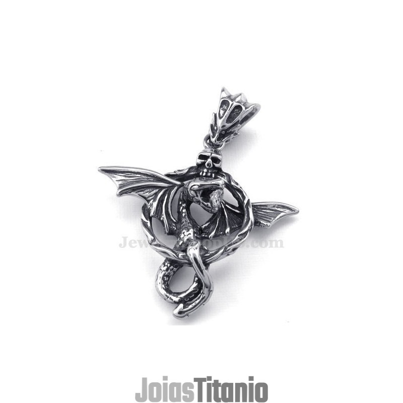 Colar Com Pingente De Pterossauro De Titânio Requintado (Corrente Grátis) Colar Com Pingente De Pterossauro De Titânio Requintado (Corrente Grátis)