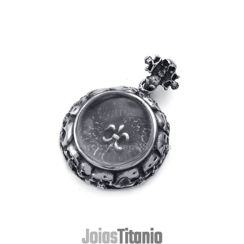 Colar Com Pingente De Cruz De Titânio Adornado Com Caveira (Corrente Grátis)