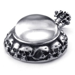 Colar Com Pingente De Cruz De Titânio Adornado Com Caveira (Corrente Grátis)