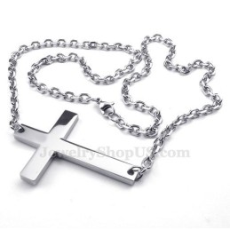 Colar Com Pingente De Cruz De Titânio (Corrente Grátis)