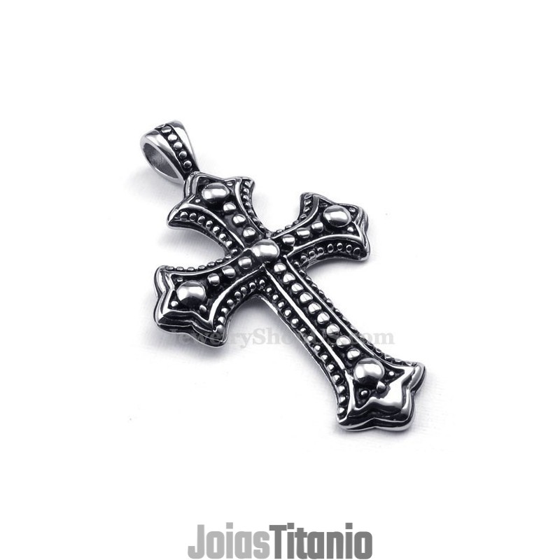 Colar Com Pingente De Cruz De Titânio (Corrente Grátis) Colar Com Pingente De Cruz De Titânio (Corrente Grátis)