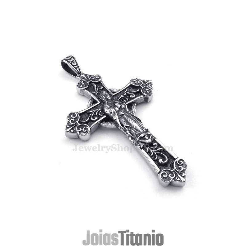 Colar Com Pingente De Cruz De Titânio Nossa Senhora (Corrente Grátis) Colar Com Pingente De Cruz De Titânio Nossa Senhora (Corrente Grátis)