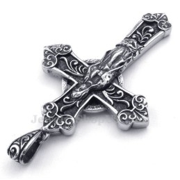 Colar Com Pingente De Cruz De Titânio Nossa Senhora (Corrente Grátis)
