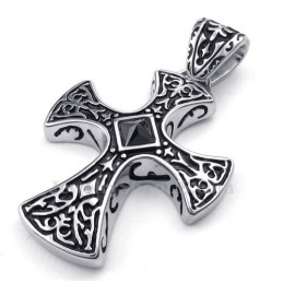 Colar Com Pingente De Cruz De Titânio (Corrente Grátis)