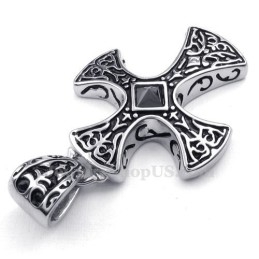 Colar Com Pingente De Cruz De Titânio (Corrente Grátis)