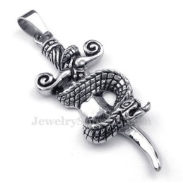 Colar Com Pingente De Espada De Cobra De Titânio (Corrente Grátis)