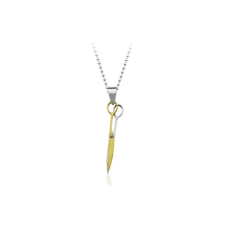 Pingente De Titânio Gloden Scissor Fashion - Corrente Grátis Pingente De Titânio Gloden Scissor Fashion - Corrente Grátis