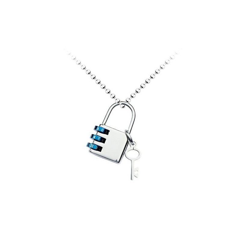 Pingente De Titânio Com Fechadura E Chave Codificada Para Homens - Corrente Grátis Pingente De Titânio Com Fechadura E Chave Codificada Para Homens - Corrente Grátis