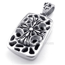 Colar Com Pingente De Cruz De Titânio Cards (Corrente Grátis)