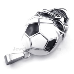 Colar Com Pingente De Caveira De Futebol E Futebol De Titânio (Corrente Grátis)