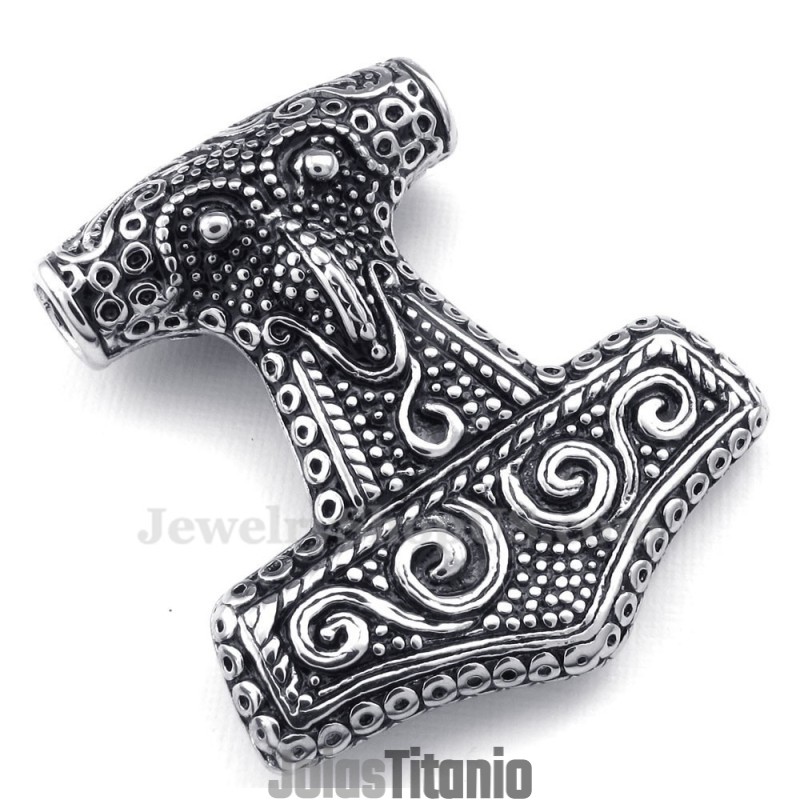 Colar Com Pingente De Martelo De Thor Em Titânio (Corrente Grátis) Colar Com Pingente De Martelo De Thor Em Titânio (Corrente Grátis)