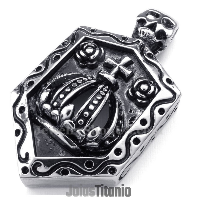 Colar Com Pingente De Coroa Imperial De Titânio (Corrente Grátis) Colar Com Pingente De Coroa Imperial De Titânio (Corrente Grátis)