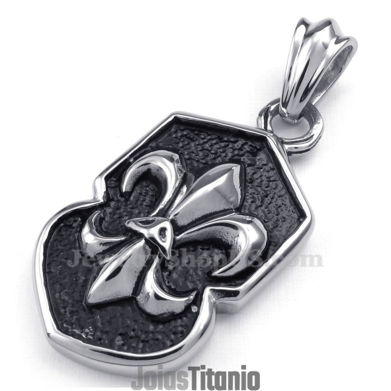 Colar Com Pingente De Cruz De Titânio Com Flor (Corrente Grátis) Colar Com Pingente De Cruz De Titânio Com Flor (Corrente Grátis)