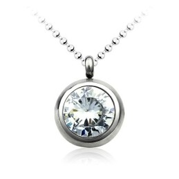 Pingente De Titânio Da Moda Com Diamante - Corrente Grátis
