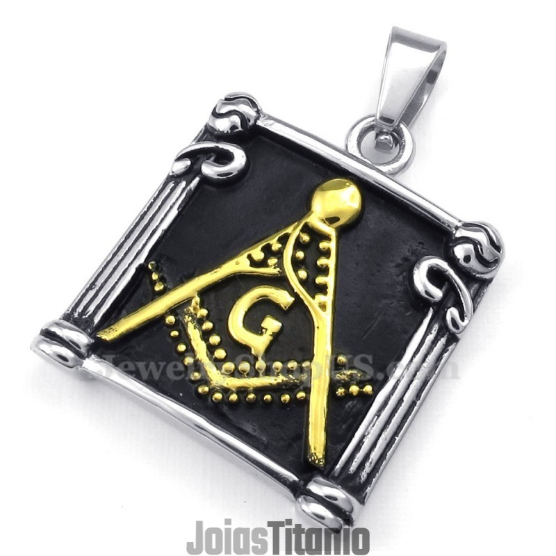 Colar Com Pingente Maçônico De Titânio (Corrente Grátis) Colar Com Pingente Maçônico De Titânio (Corrente Grátis)