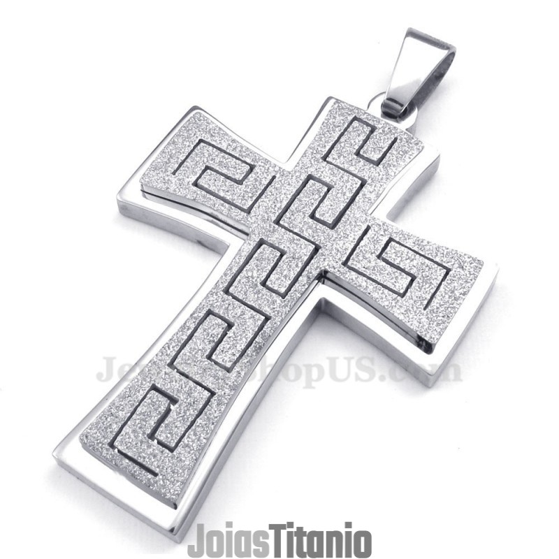 Colar Com Pingente De Cruz De Titânio (Corrente Grátis) Colar Com Pingente De Cruz De Titânio (Corrente Grátis)