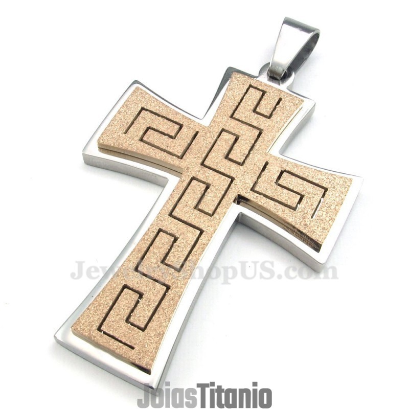 Colar Com Pingente De Cruz De Titânio (Corrente Grátis) Colar Com Pingente De Cruz De Titânio (Corrente Grátis)