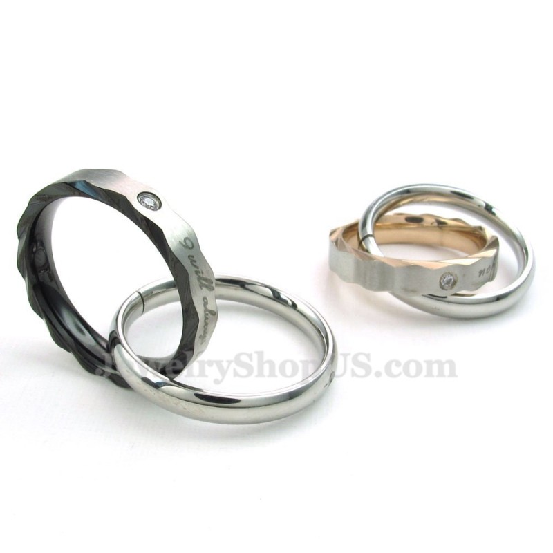 Colar Com Pingente De Casal Em Titânio De Duas Cores (Corrente Grátis) (Um Par) Colar Com Pingente De Casal Em Titânio De Duas Cores (Corrente Grátis) (Um Par)