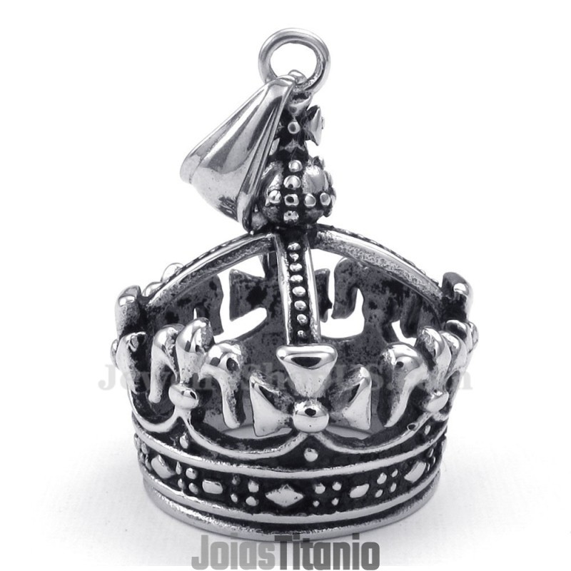 Colar Com Pingente De Titânio Da Coroa Imperial (Corrente Grátis)