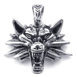 Colar Com Pingente De Lobo De Titânio (Corrente Grátis)