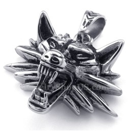Colar Com Pingente De Lobo De Titânio (Corrente Grátis)