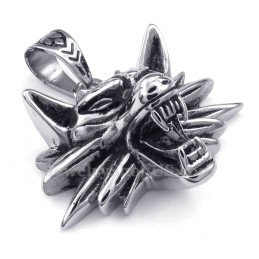Colar Com Pingente De Lobo De Titânio (Corrente Grátis)