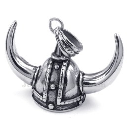 Colar Com Pingente De Capacete De Chifre De Titânio (Corrente Grátis)