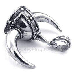 Colar Com Pingente De Capacete De Chifre De Titânio (Corrente Grátis)