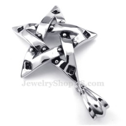 Colar Com Pingente De Estrela De Cinco Pontas Com Pontos De Titânio (Corrente Grátis)