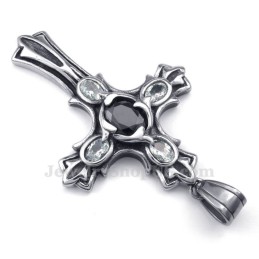 Colar Com Pingente De Cruz De Titânio E Zircônia (Corrente Grátis)
