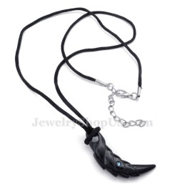 Colar Com Pingente De Garra De Titânio Preto (Corrente Grátis)