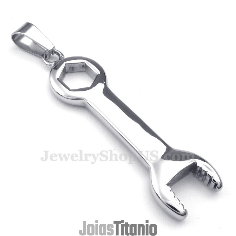 Colar Com Pingente De Chave Inglesa E Chave Inglesa De Titânio (Corrente Grátis)