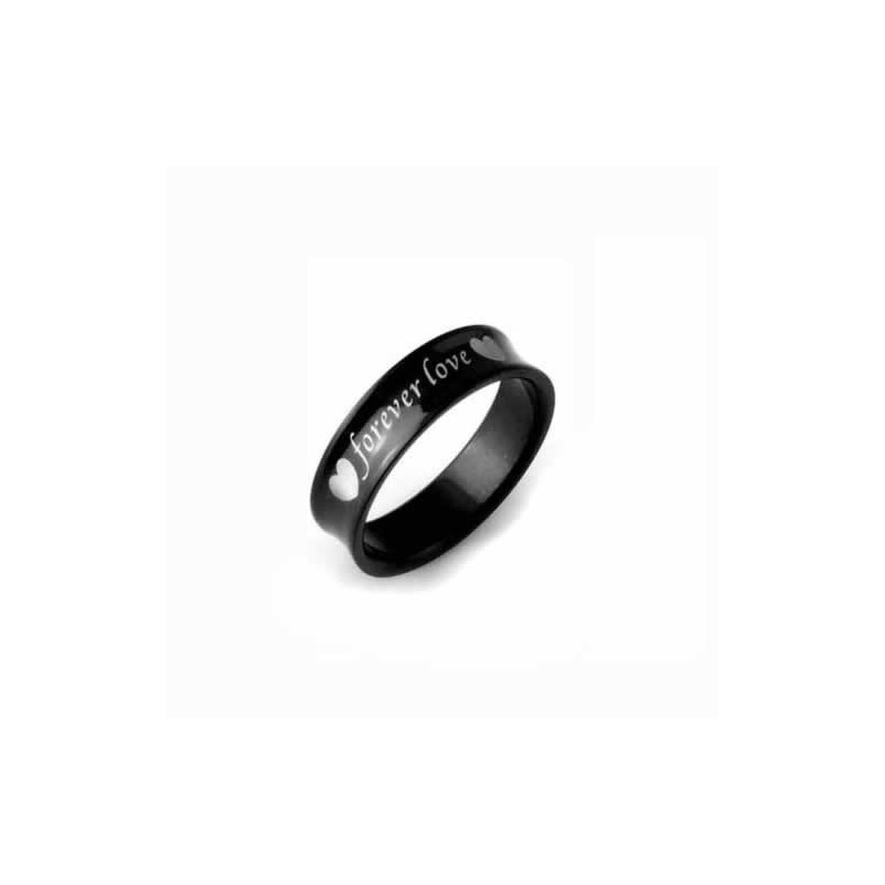 Anel Masculino De Titânio Preto 6 Mm Forever Love Anel Masculino De Titânio Preto 6 Mm Forever Love